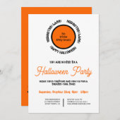 Invitation Orange Black Cool Moderne Bonne fête d'Halloween (Devant / Derrière)