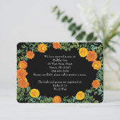 Invitation Orange & Black Gothique Peony Information Rose (Debout devant)
