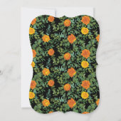 Invitation Orange & Black Gothique Peony & Rose Floral Mariag (Dos)