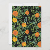 Invitation Orange & Black Gothique Peony & Rose Floral Mariag (Dos)