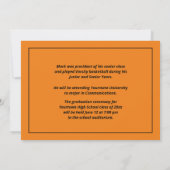 Invitation Orange Black High School Classe 2024 (Dos)