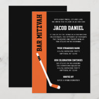 Orange Black Hockey Bar Mitzvah