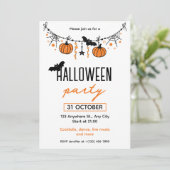 Invitation Orange Black Jouer Simple Halloween Party (Debout devant)