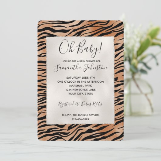 Invitation Orange Black Tiger (Debout devant)