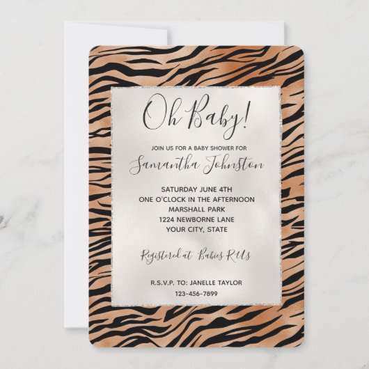 Invitation Orange Black Tiger (Devant)