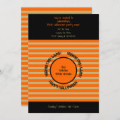 Invitation Orange Black Typographie Bonne fête d'Halloween (Devant / Derrière)