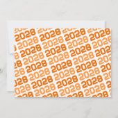 Invitation Orange & Blanc Moderne Graduation (Dos)