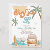 Invitation Orange Bleu N'IMPORTE QUEL ÂGE Surf Garçon Surf 1e (Devant)