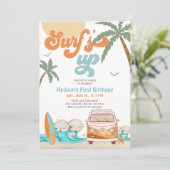 Invitation Orange Bleu N'IMPORTE QUEL ÂGE Surf Garçon Surf 1e (Debout devant)
