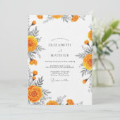 Invitation Orange Bloom Whimsy Wedding (Debout devant)
