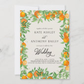 Invitation Orange Blossom Citrus Mariage Détails et site web (Devant)