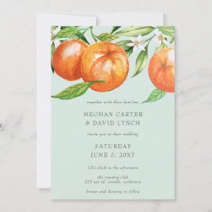 Invitation Orange Blossoms Citrus Mariage botanique