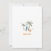 Invitation Orange Blue Boy The Big One Surf 1er anniversaire (Dos)