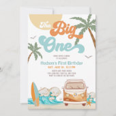 Invitation Orange Blue Boy The Big One Surf 1er anniversaire (Devant)