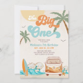 Invitation Orange Blue Boy The Big One Surf 1er anniversaire (Devant)