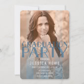 Invitation Orange Blue Graduation Party Graduation Photo (Devant)