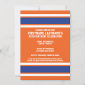 Invitation Orange Blue Sports Jersey fête d'anniversaire (Devant)
