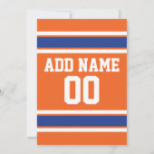 Invitation Orange Blue Sports Jersey fête d'anniversaire (Dos)