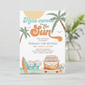 Invitation Orange Blue Voici le Sun Boy Birthday Party (Debout devant)