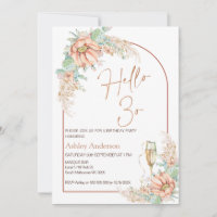 Orange Boho Cactus 30e anniversaire de fête Invita