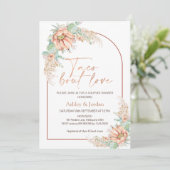 Invitation Orange Boho Cactus Taco 'bout Love Baby Shower Cou (Debout devant)