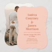 Invitation Orange Boho Disco Mariage (Devant / Derrière)