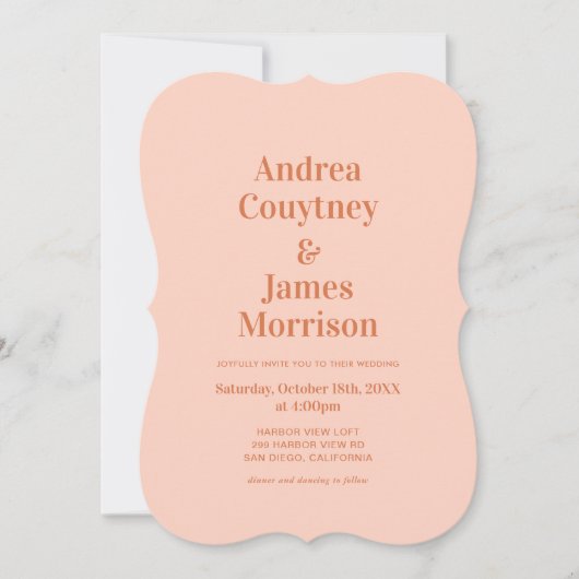 Invitation Orange Boho Disco Mariage (Devant)