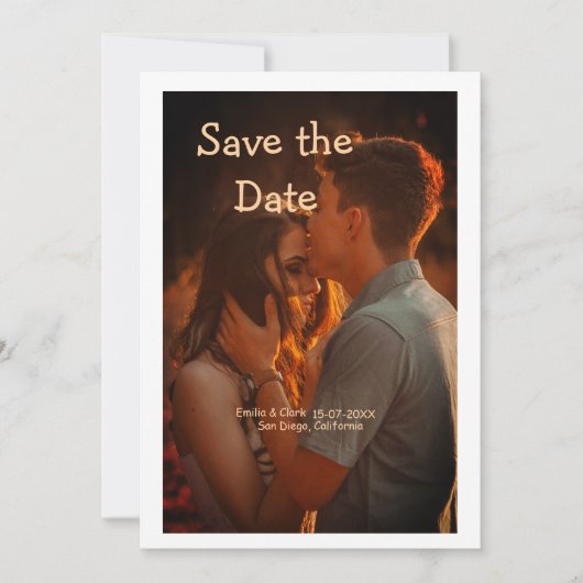 Invitation orange boho enregistrer la date QR ajouter le nom (Devant)