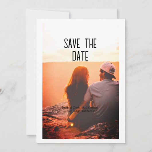 Invitation orange boho enregistrer la date QR ajouter le nom (Devant)