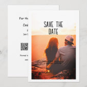 Invitation orange boho enregistrer la date QR ajouter le nom (Devant / Derrière)