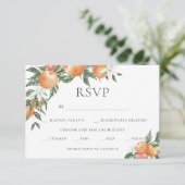 Invitation Orange Botanique Agrumes Mariage moderne RSVP (Debout devant)
