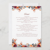 Invitation Orange Bourgogne Rustique Floral Mariage catholiqu (Dos)