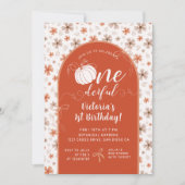 INVITATION ORANGE BOW & ARCH FALL PUMPKIN FLOWERS BIRTHDAY (Devant)