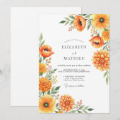 Invitation Orange Breathtaking Meadow Wedding (Devant / Derrière)
