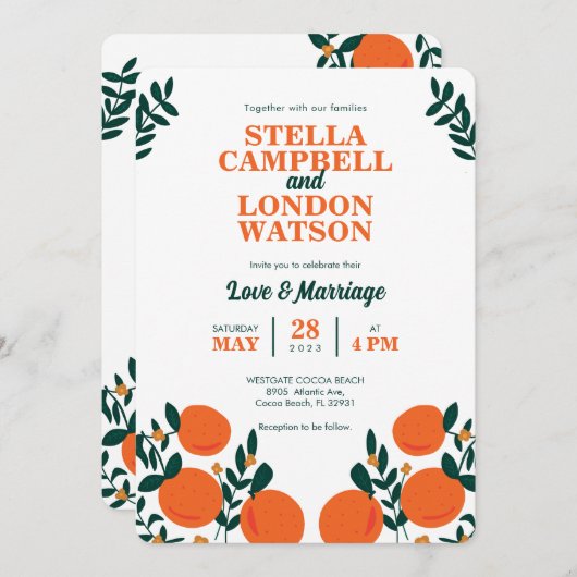 Invitation Orange Breeze (Devant / Derrière)