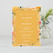 Invitation Orange Bright & Bold Summer Love Spring Wedding (Debout devant)