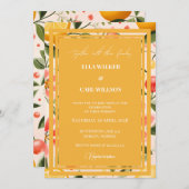 Invitation Orange Bright & Bold Summer Love Spring Wedding (Devant / Derrière)