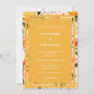 Invitation Orange Bright & Bold Summer Love Spring Wedding