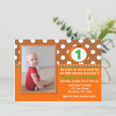 Invitation orange Brown d'anniversaire de (Debout devant)