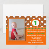 Invitation orange Brown d'anniversaire de (Devant / Derrière)