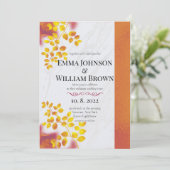 Invitation Orange brûlé et Mariage Bourgogne (Debout devant)