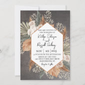 Invitation Orange brûlé et Mariage de automne vert Sage (Devant)