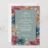 Invitation orange brûlé et sauge Mariage rustique moderne (Devant)