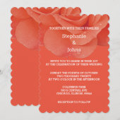 Invitation Orange Brûlé Floral Élégant Mariage de automne rus (Devant / Derrière)