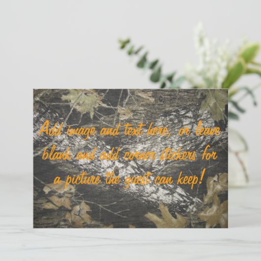 Invitation Orange Camo (Debout devant)