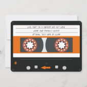 Invitation Orange Cassette Retro 80s Anniversaire (Dos)
