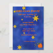 Invitation Orange Citrouille Bleu Étoiles de nuit Or (Dos)