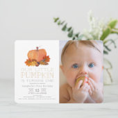 Invitation Orange Citrouille Fall quitte 1er Anniversaire Pho (Debout devant)