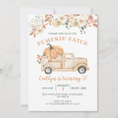 Invitation Orange Citrouille Truck Patch 5e fête d'anniversai (Devant)