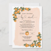 Invitation Orange Citrus Cutie Baby shower Par Mise En Quaran (Devant)